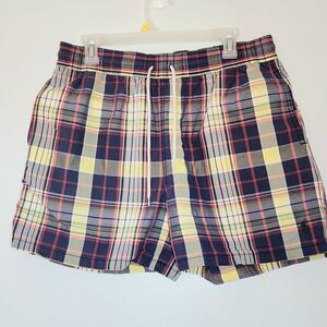 Polo Ralph Lauren swim bottoms board shorts elastic waist men's size large plaid